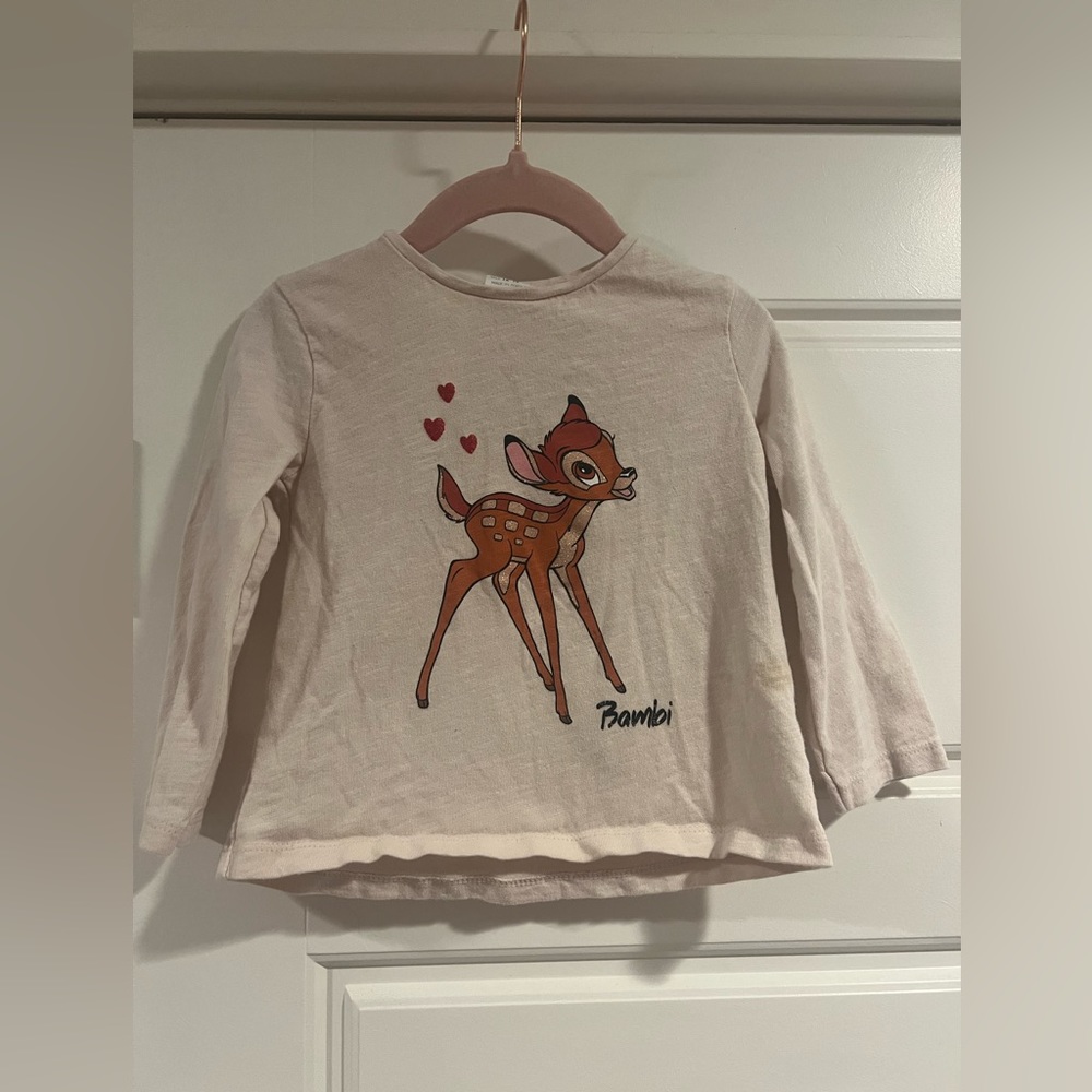 $13 ADD ON Zara x Disney Shirt Top Tee 12-18M‎ h&m Bambi top